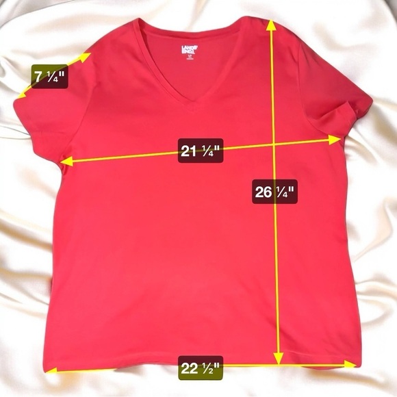 017 NWOT | Land’s End | Peru Women's Relaxed Supima Cotton Red Crew Neck T-Shirt - Picture 5 of 11